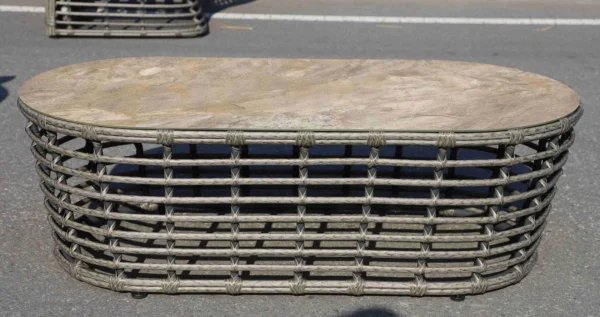 Журнальный столик Валенсия из искусственного ротанга, серое