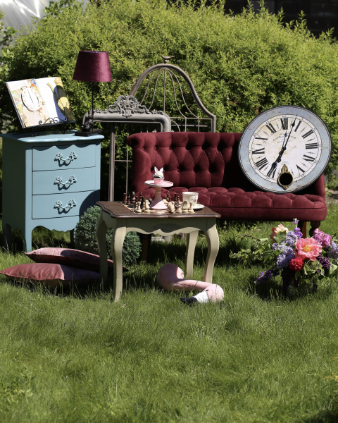 Комод голубой Флоранс малый с ящиками